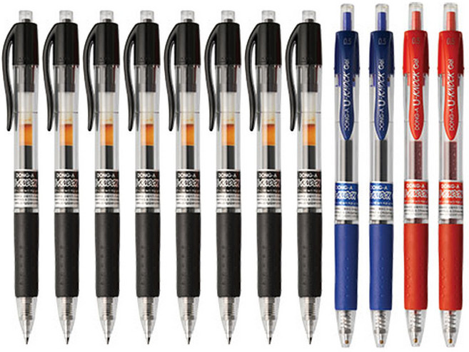 동아 유노크펜 0.5mm, 혼합(흑8+청2+적2), 1개