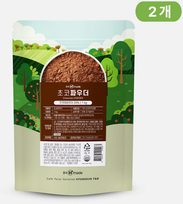 흥국에이치메이드 초코파우더, 1kg, 1개입, 2개