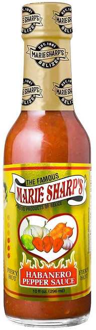 Marie Sharp's Fiery Hot Habanero 후추 소스 283.5g(10온스) - 강렬한 열과 맛의 엑스트라 핫 벨리지안 핫 소스 - 천연 성분 글루텐 프리, Marie Sharp 's Fiery 핫 하바네로 핫, 1개