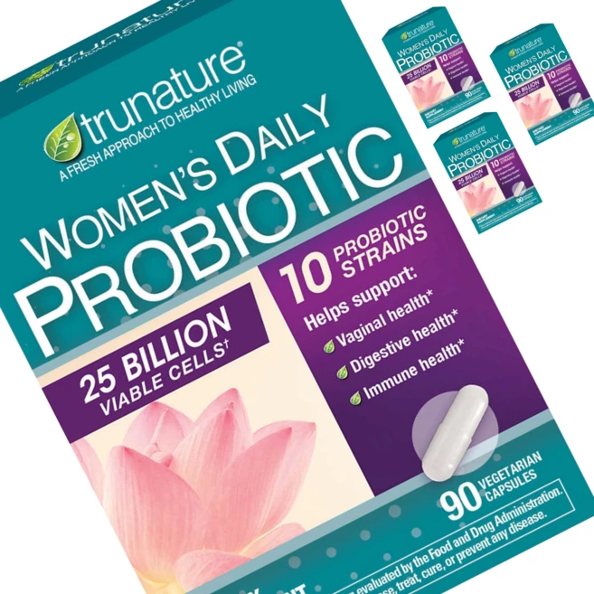 트루네이처 우먼 데일리 프로바이오틱 250억 90 캡슐 여성용 유산균 trunature Women's Daily Probiotic 90 Capsules, 4개, 90정 - 쿠팡