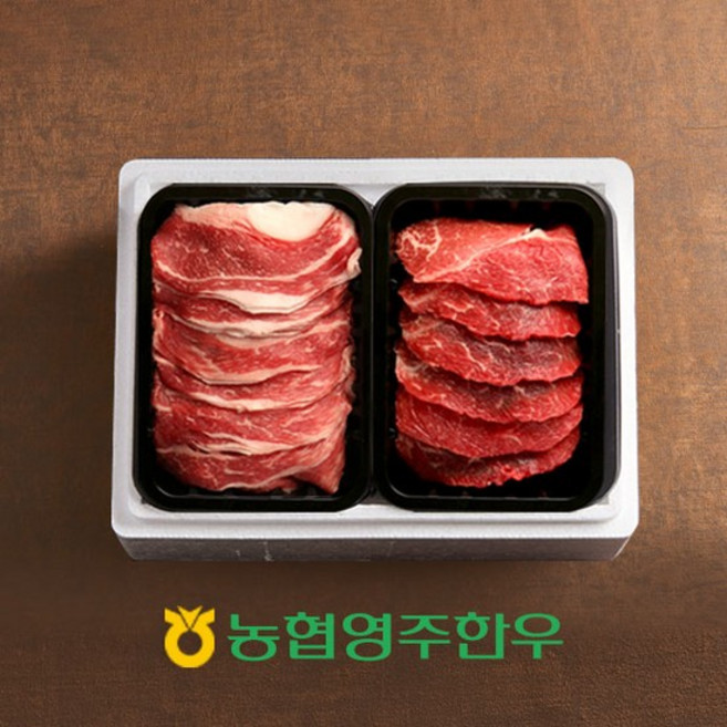 [농협영주한우]1++ 3초구이 차돌모듬한판 5호 / 총 400g (차돌박이모듬구이) / 와사비+참소스, 없음, 1개