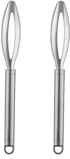 스텐 고기 비늘제거기 낚시 생선 비늘치기 도구 2P 세트, 실버, 1개