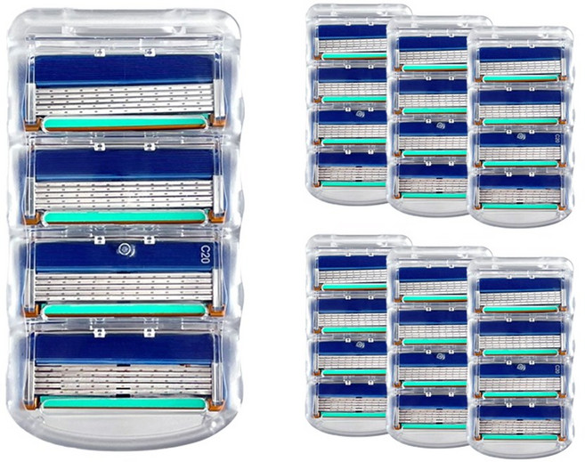 더나은 퓨전 마하3 프로글라이드 5중 면도날 4입 X 6팩 질레트 호환, 6세트, 4개입