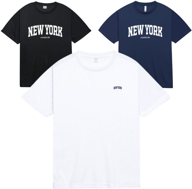 에센셜바이브 뉴욕 남녀공용 기능성 반팔티