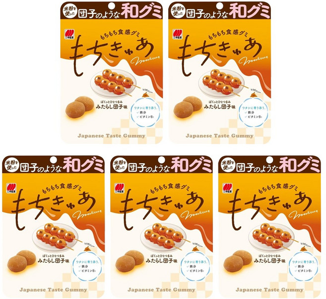 산리츠 모찌큐아 말랑쫀득 당고식감 미타라시당고맛 구미 젤리, 5개, 40g