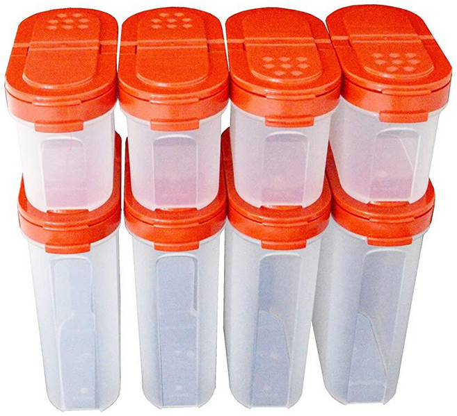 Tupperware Modular Mate 향신료 쉐이커 세트 (8) 레드 543784, 1개