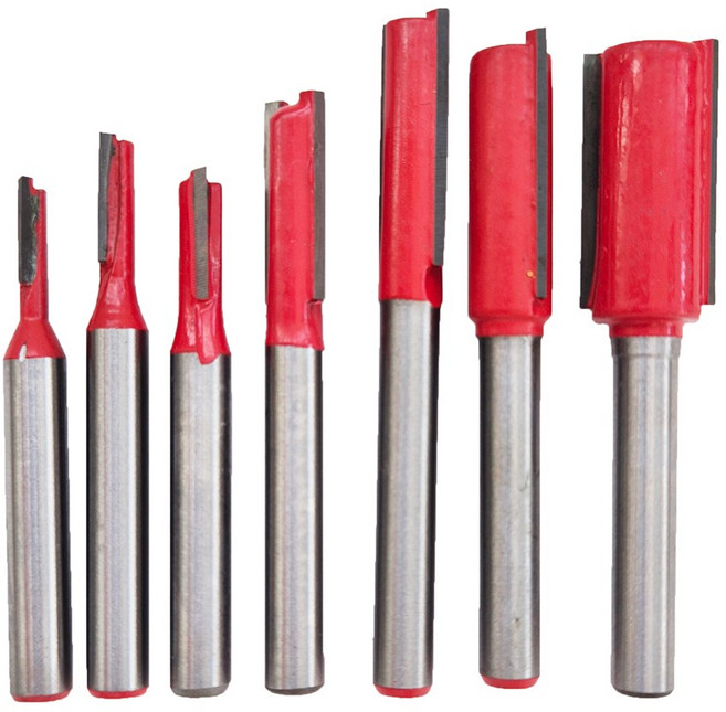 목공 나무 가공 기리 앤드밀 목재 생크 6mm 트리머 평 비트, 1세트