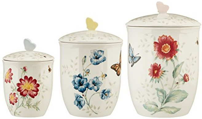 Lenox 레녹스 버터플라이 메도우 3종 캐니스터 세트 6.60 LB 멀티, 1개