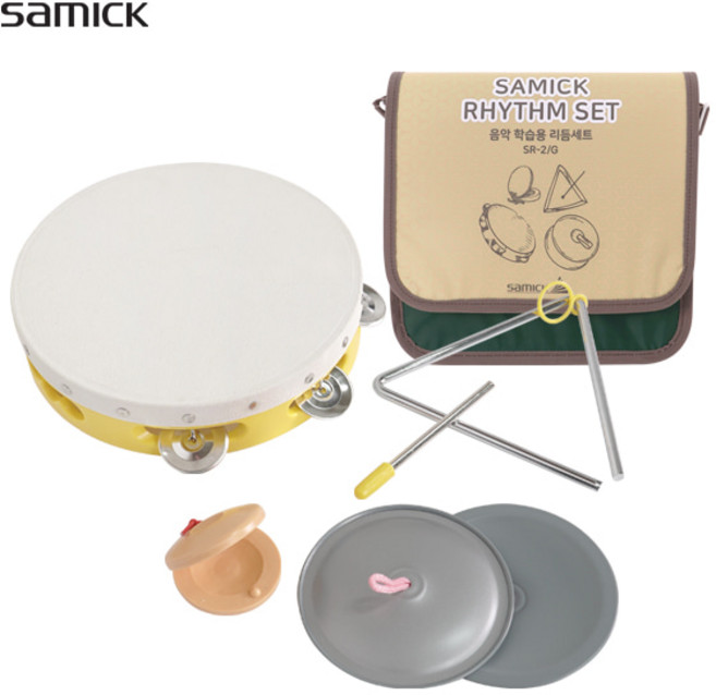 삼익 리듬세트 SR-2/G 교육용 악기놀이 교재용 탬버린 트라이앵글 심벌즈 캐스터네츠, 본상품선택, 1개