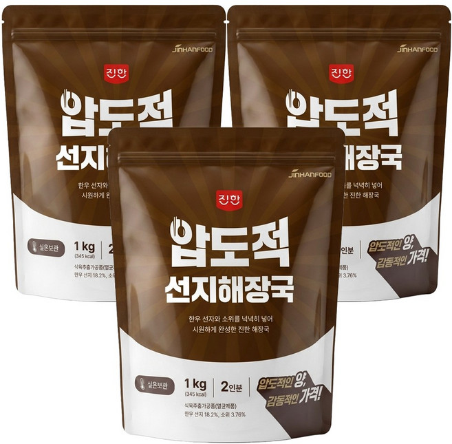 진한식품 압도적 선지해장국, 1kg, 3개