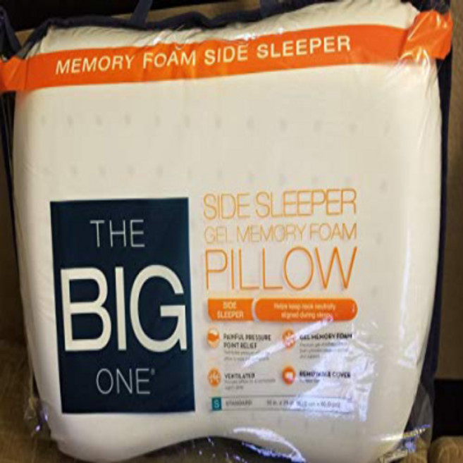 The Big One - Gel Memory Foam Side Sleeper Pillow (Standard / queen: 16 x 24 x 5), 1개, White