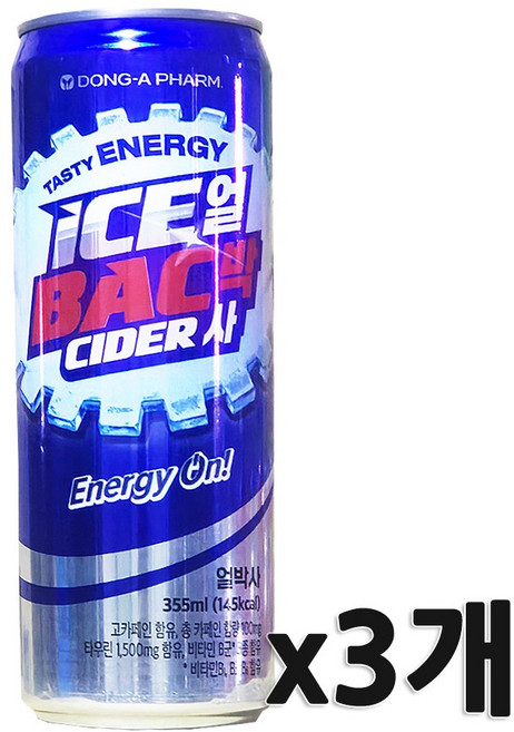 동아제약 얼박사 얼음 박카스 사이다 355ml 에너지드링크, 3개