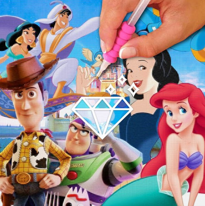 디즈니 캐릭터 토이스토리 겨울왕국 DIY 보석십자수 큐빅 비즈 아트 그림그리기 취미, 1개