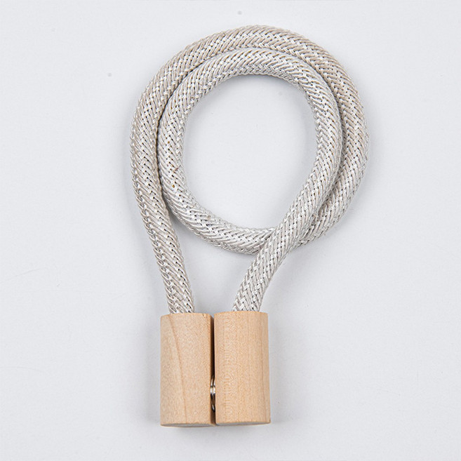 우드 자석 커튼 타이백 홀더 마그네틱 커튼끈 스트랩, 우드베이지2p세트, 1개