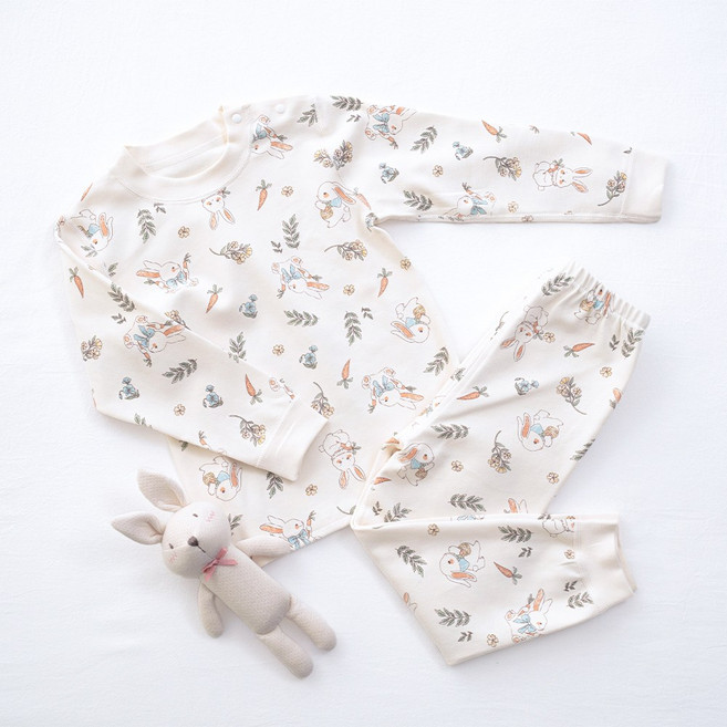 에뜨람 아기 실내복 상하세트 신생아 내의 내복 잠옷 출산 백일 봄가을겨울 KC인증상품