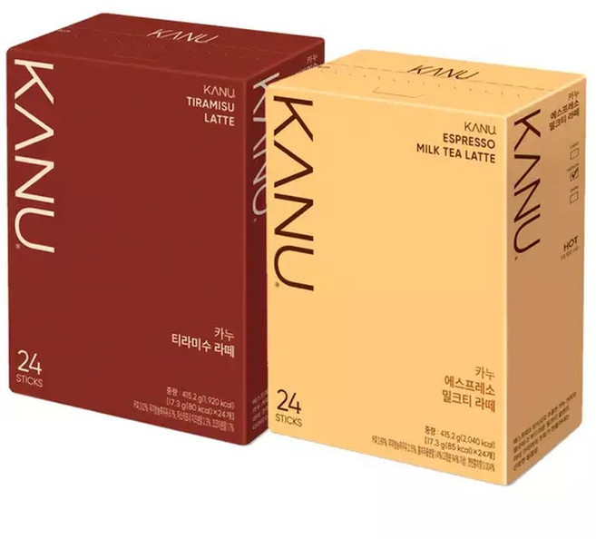 롯데백화점이카루스 맥심 카누 티라미수라떼24T+밀크티라떼24T