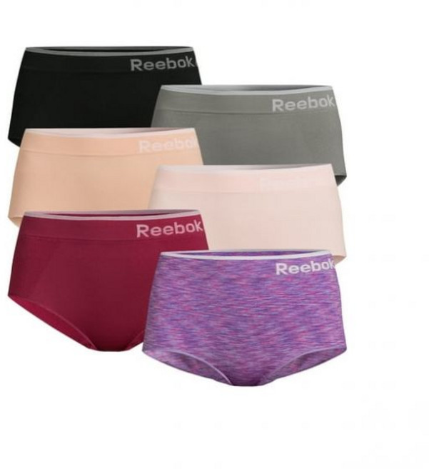Reebok 리복 언더웨어 여성 심리스 브리프 팬티 핑크 세트 6팩 (6가지 색상)