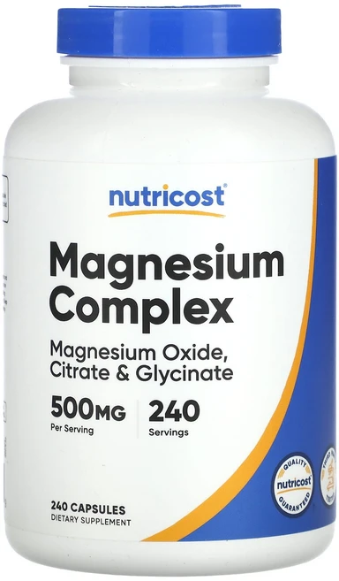 Nutricost 마그네슘 복합체 500mg 캡슐 240정, Nutricost마그네슘복합체500mg캡슐240정, 1개 - 쿠팡