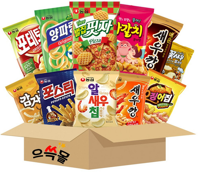 농심 봉지과자 선물세트 10종+꽃새우, 1세트, 6호