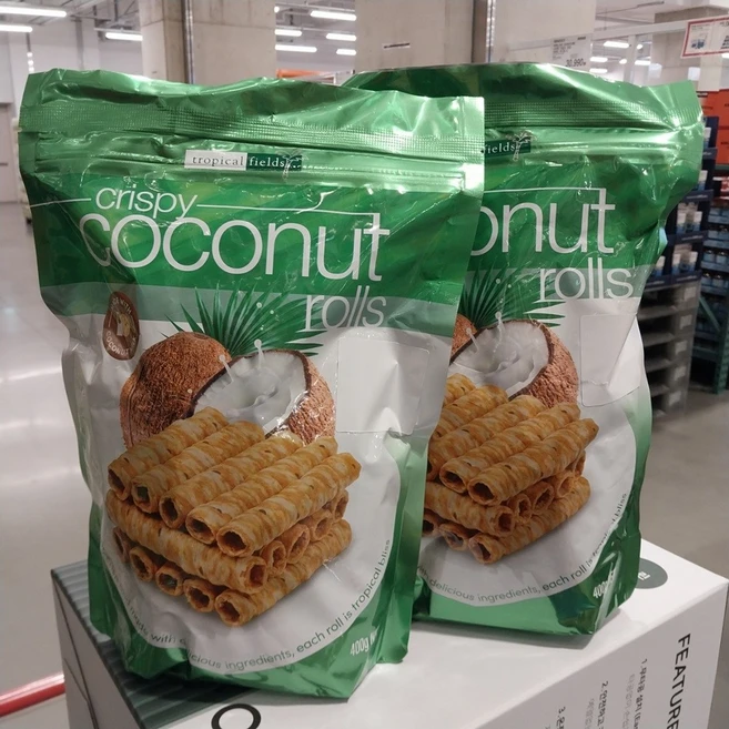 트로피칼 필드 유기농 크리스피 코코넛롤 스낵, 2개, 400g - 쿠팡