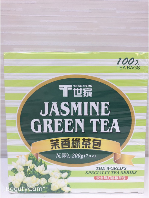 T世家 茉香綠茶 茶包 裸包裝, 1個, 2g, 100個裝