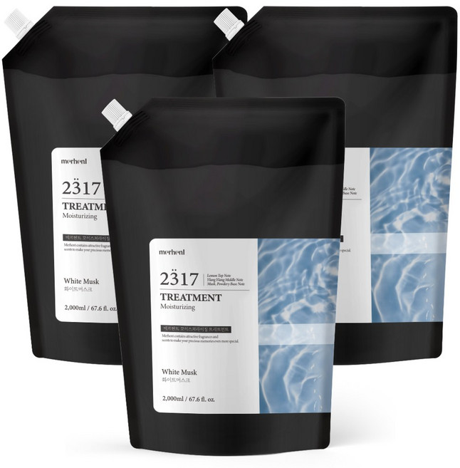 메르헨트 모이스처라이징 대용량 트리트먼트 리필 화이트머스크향, 3개, 2L