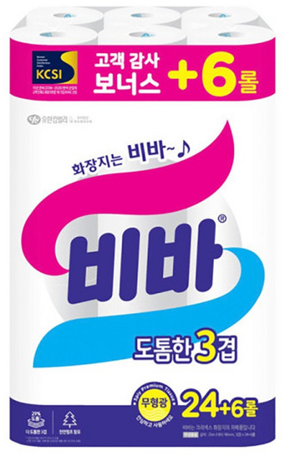 비바 도톰한 3겹 화장지 25m, 30개입, 1개