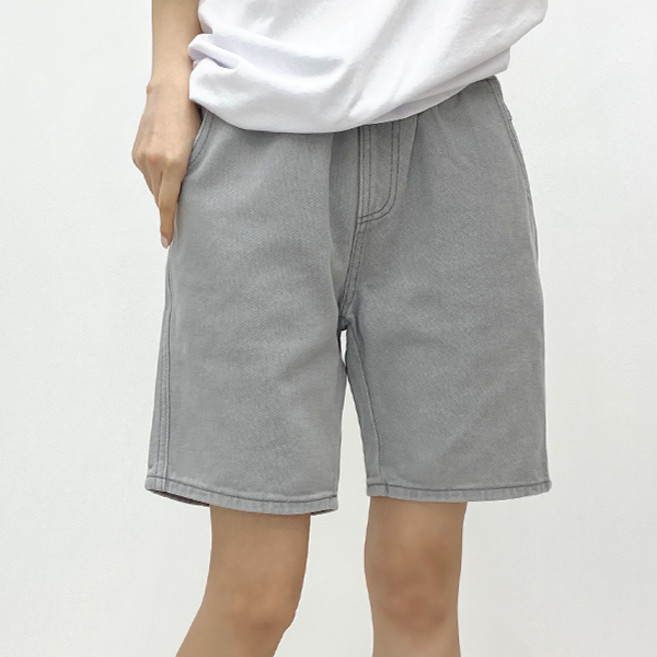 여성 면바지 5부 빅사이즈 코튼 팬츠 밴딩 5부 반바지 7컬러