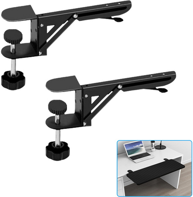 DIY 테이블 연장 접이식 브라켓 2개세트 무타공 선반받침대, 블랙(상판 미포함), 1개