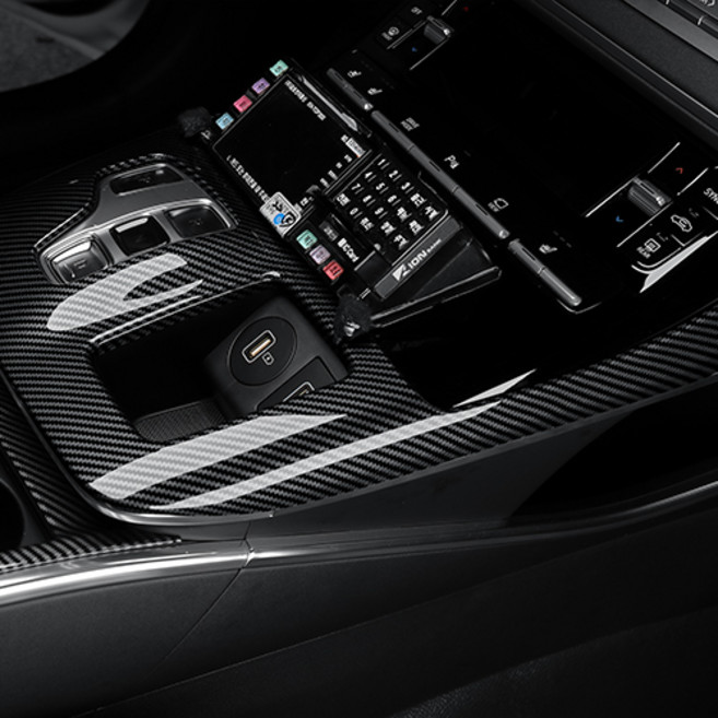 유투카 호환 더뉴그랜저 튜닝 기어패널 컵홀더 커버 실내 카본 몰딩, 더뉴 그랜저