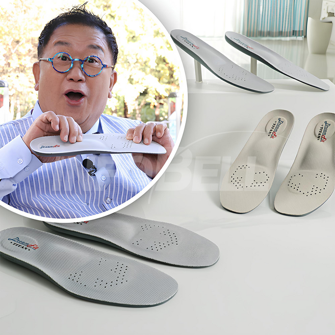 [TV홈쇼핑정품 인포벨]드림핏 충격흡수 런닝 푹신한 쿠션 깔창 남성 여성 이용식 발편한 아치 인솔 깔창, 1개