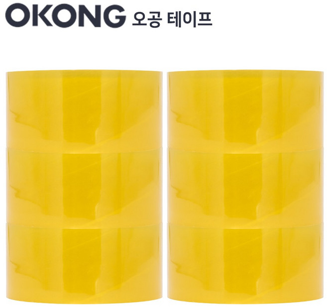 오공 국내산 경포장 박스테이프 50m x 48mm, 6개