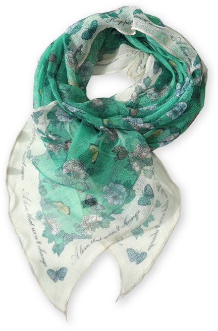 메리앤유 나비꽃 나염 소프트 거즈 롱 스카프 국산