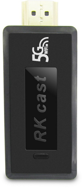 RKcast 4K超高清四核心5G全自動無線影音電視棒, 1個, 黑