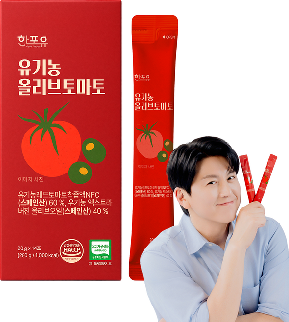 한포유 올토샷 유기농 엑스트라버진 올리브오일 토마토, 1박스, 280g