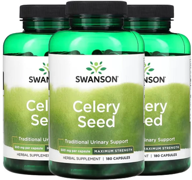 스완슨 셀러리 씨 맥시멈 스트렝스 500mg 캡슐 180 정, 3개, 180정 - 쿠팡