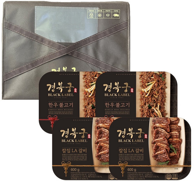 [경복궁 선물세트]한우불고기+칼집LA갈비 선물세트 1호(2.4kg), 2.4kg, 1개