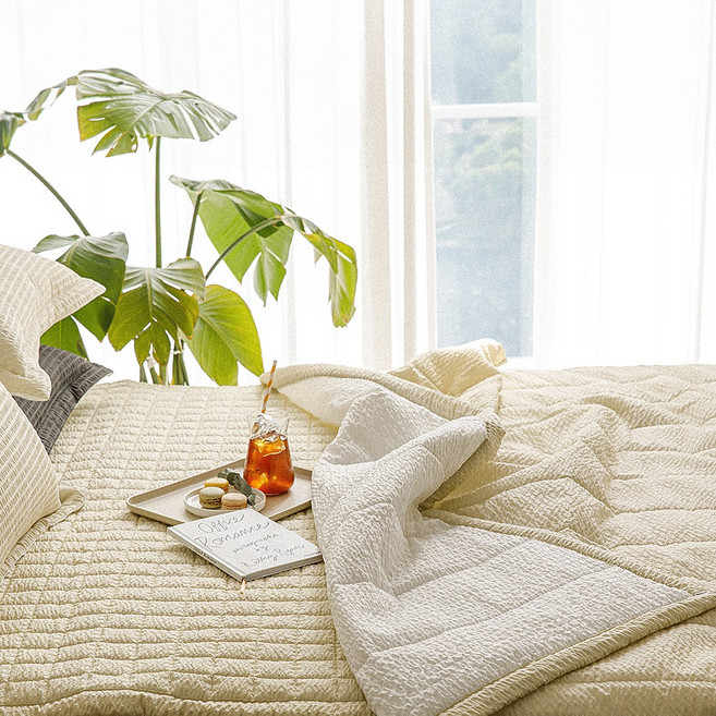 우연 얇은 국내산 시어서커 여름 누빔이불