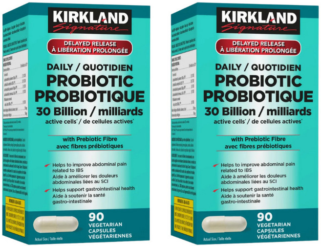 캐나다직송 커클랜드 데일리 프로바이오틱 300억 Kirkland Signature Daily Probiotic 30 Billion 90 Vegetarian Capsules, 2개, 90정