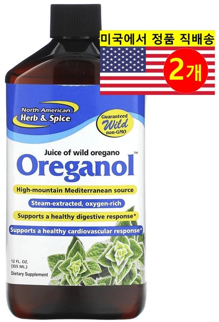 North American Herb & Spice Oreganol P73 야생 오레가노 주스 355ml, 2개 - 쿠팡