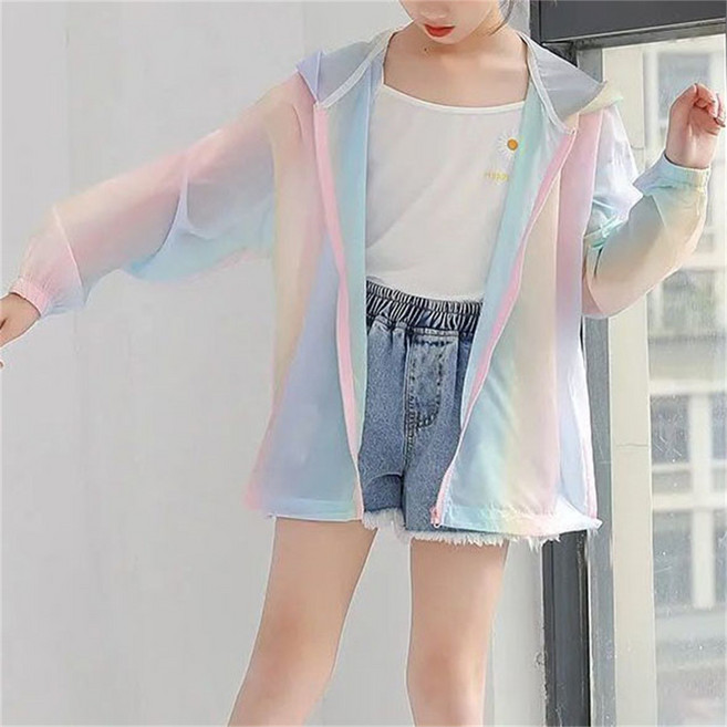 besteffie 여아 아동 경량 후드 바람막이 자켓 봄 얇은 캐주얼 방풍 점퍼 빅사이즈 아웃도어 14세 이상