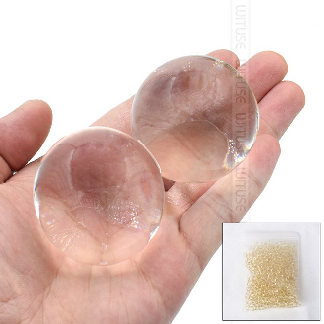 크리스탈볼 8mm 200g 투명 하이드로 소일 워터젤 고흡수성수지 수정토 대체토양 수경재배 방향제 개구리알모양, 1개