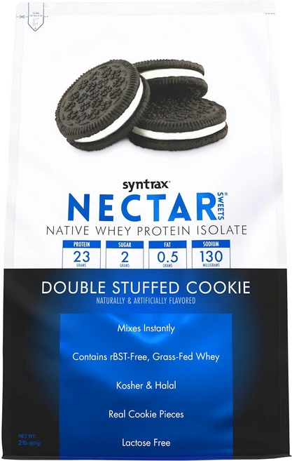 Syntrax Nutrition 넥타 스위트 100% 분리 유청 단백질 파우더 리얼 쿠키 피스 더블 봉제 쿠키 0.9kg2파운드 191339, 2 Pound, 907g, 1개 - 쿠팡