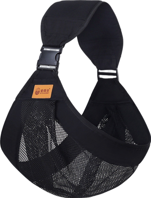 寶寶背帶 嬰兒背巾 護頸背巾 多功能前抱式背帶 背娃神器 (台灣現貨), 升級款✨透氣網-黑色【新生橫抱+竪抱】