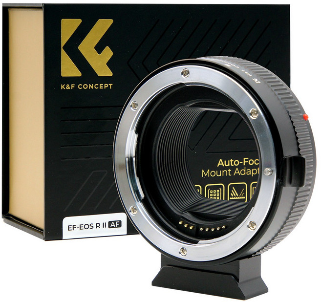 K&F Concept EF-EOS R II AF 렌즈 변환링 어댑터 / 캐논 EF Lens - 캐논 RF Body AF Adapter, 1개