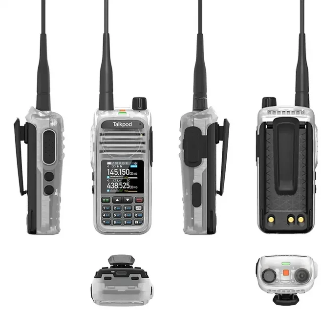 Talkpod A36 Plus 핸드헬드 워키 투명 방수 VHF 10W 장거리 두꺼운 배터리 USB C HAM 인터폰, 01 Transparent