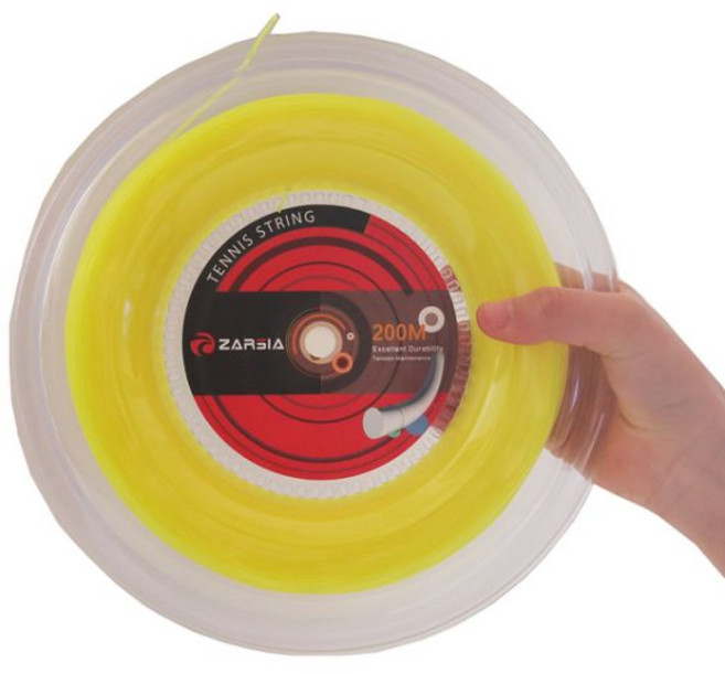 테니스 1 릴 ZARSIA 소프트 나일론 문자열 1.30mm 200M 라켓 편안한 탄성 55-60LBS, 1개, 써니 옐로우