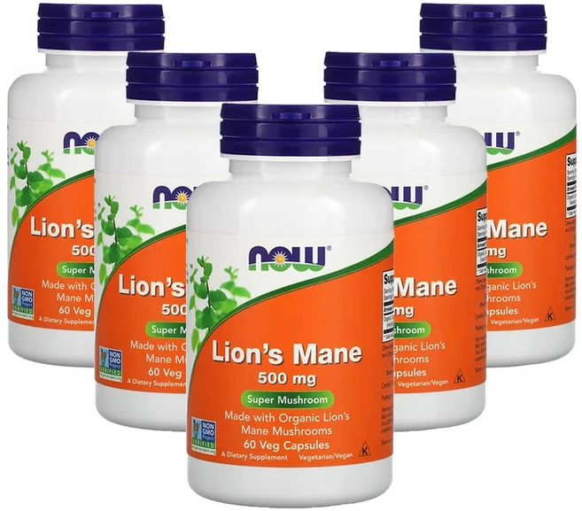 나우푸드 노루궁뎅이버섯 500mg 60베지캡슐, 5팩, 60정 - 쿠팡