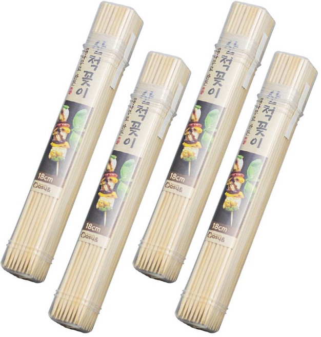 대나무 산적꼬치 18cm, 4세트, 80개입