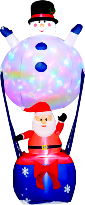 裝飾燈大師 聖誕雪人系列拱門 110V插電, 充氣-雪人熱氣球, 1個